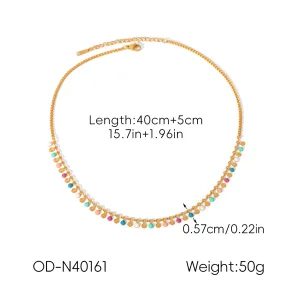 Colorful Oil Stainless Steel Necklace